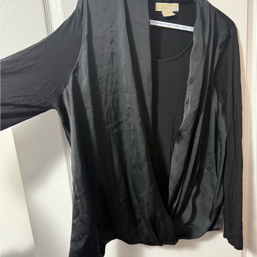 Black Open Front Cardigan